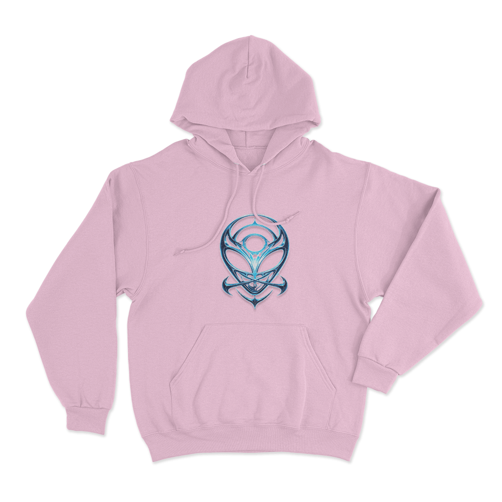 Blue Alien Symbol Unisex Hoodie Pink Blue Alien Symbol Unisex Hoodie Pink