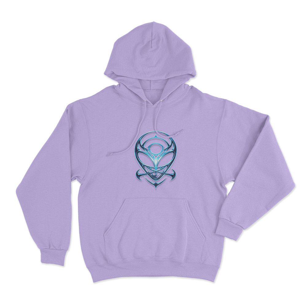 Blue Alien Symbol Unisex Hoodie Purple Blue Alien Symbol Unisex Hoodie Purple