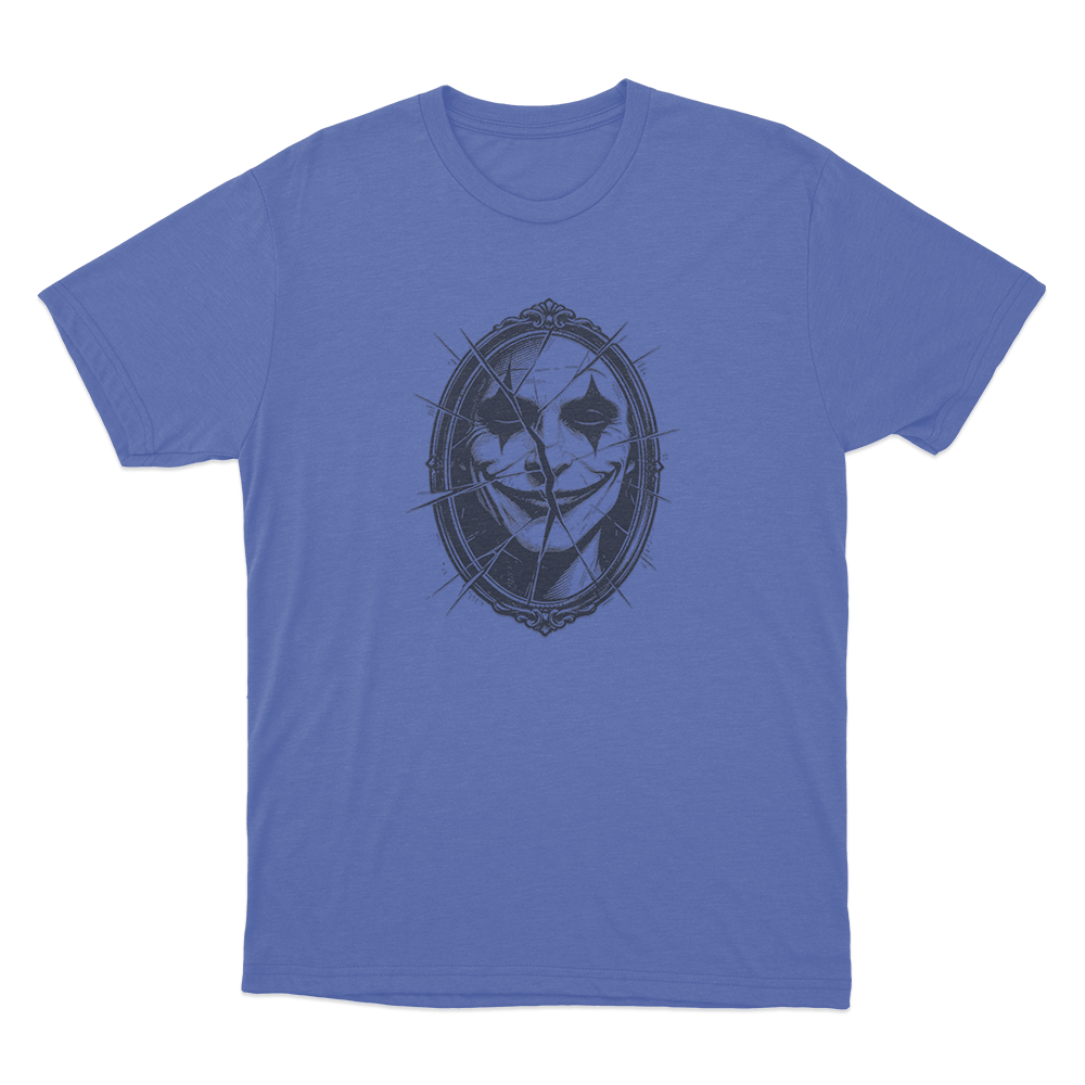 Broken Mirror Joker Unisex T Shirt Blue Broken Mirror Joker Unisex T Shirt Blue
