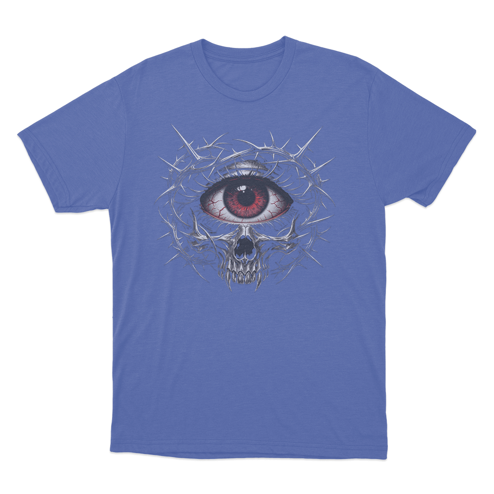 Dark Gothic Face Mirror Print Unisex T Shirt Blue Dark Gothic Face Mirror Print Unisex T Shirt Blue