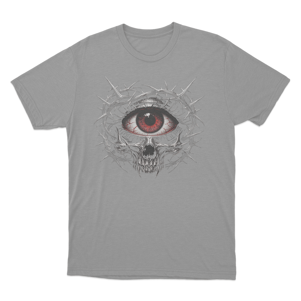 Dark Gothic Face Mirror Print Unisex T Shirt Grey Dark Gothic Face Mirror Print Unisex T Shirt Grey