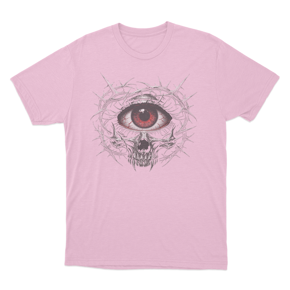 Dark Gothic Face Mirror Print Unisex T Shirt Pink Dark Gothic Face Mirror Print Unisex T Shirt Pink