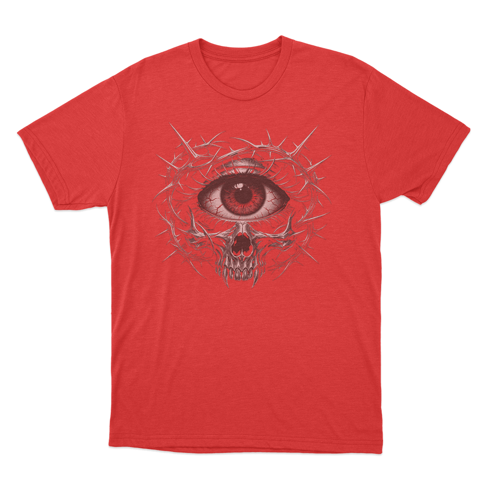 Dark Gothic Face Mirror Print Unisex T Shirt Red Dark Gothic Face Mirror Print Unisex T Shirt Red