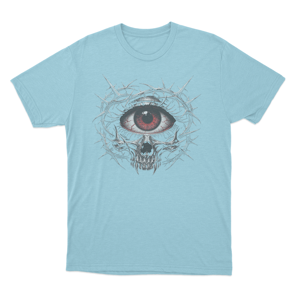Dark Gothic Face Mirror Print Unisex T Shirt Sky Blue Dark Gothic Face Mirror Print Unisex T Shirt Sky Blue