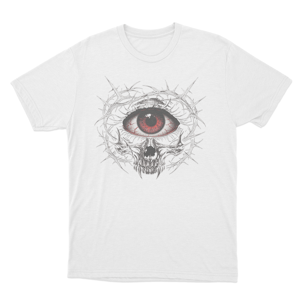 Dark Gothic Face Mirror Print Unisex T Shirt White Dark Gothic Face Mirror Print Unisex T Shirt White
