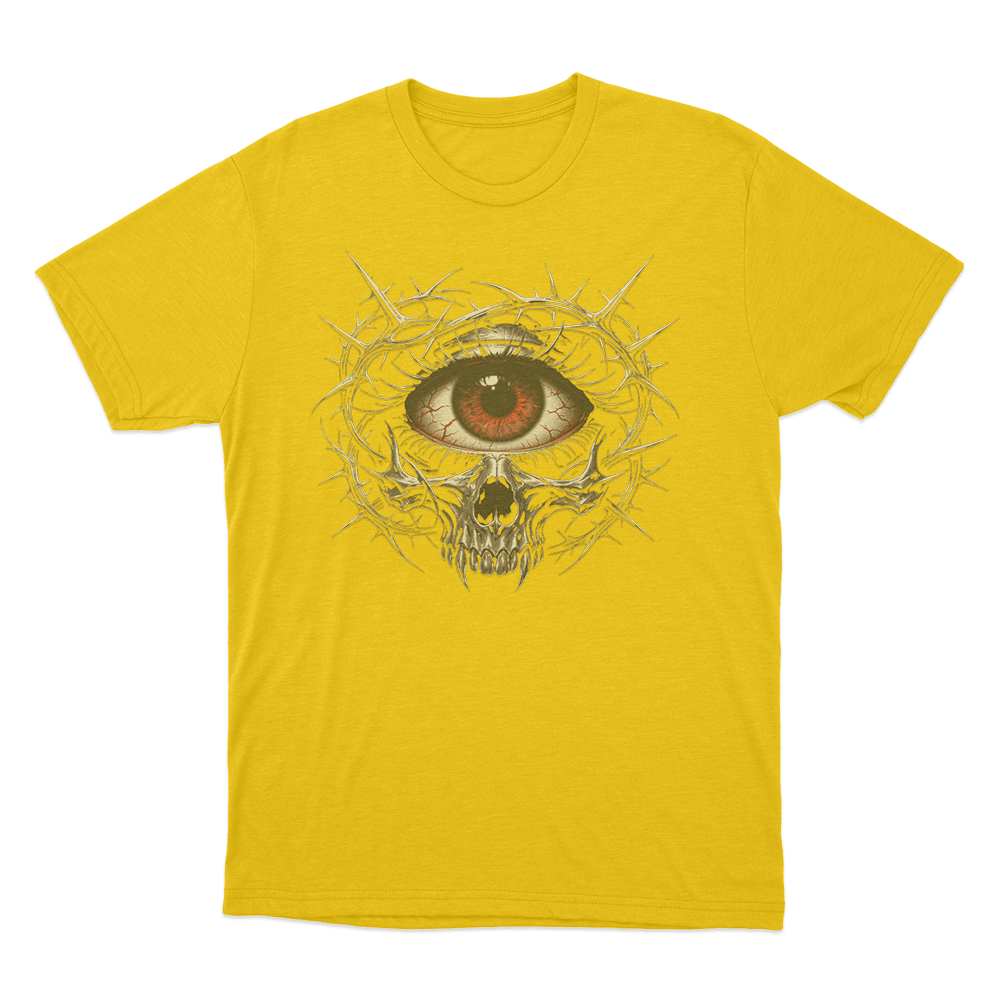 Dark Gothic Face Mirror Print Unisex T Shirt Yellow Dark Gothic Face Mirror Print Unisex T Shirt Yellow
