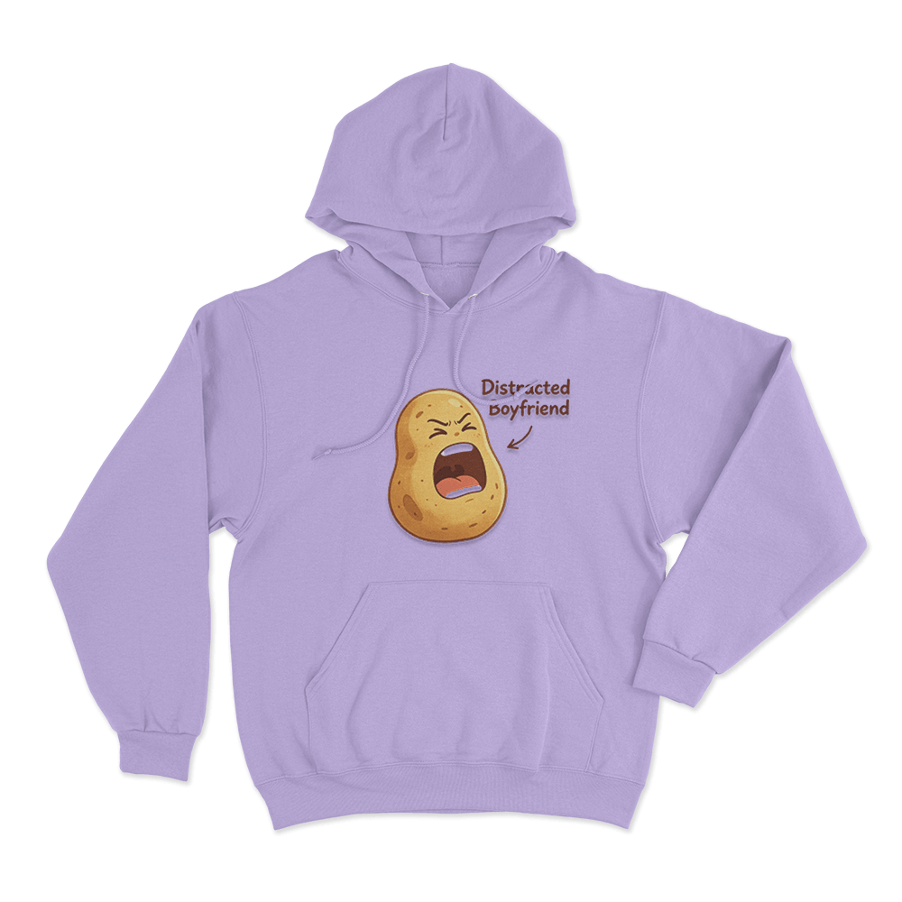 Distracted Boyfriend Potato Print Unisex Hoodie Purple Distracted Boyfriend Potato Print Unisex Hoodie Purple