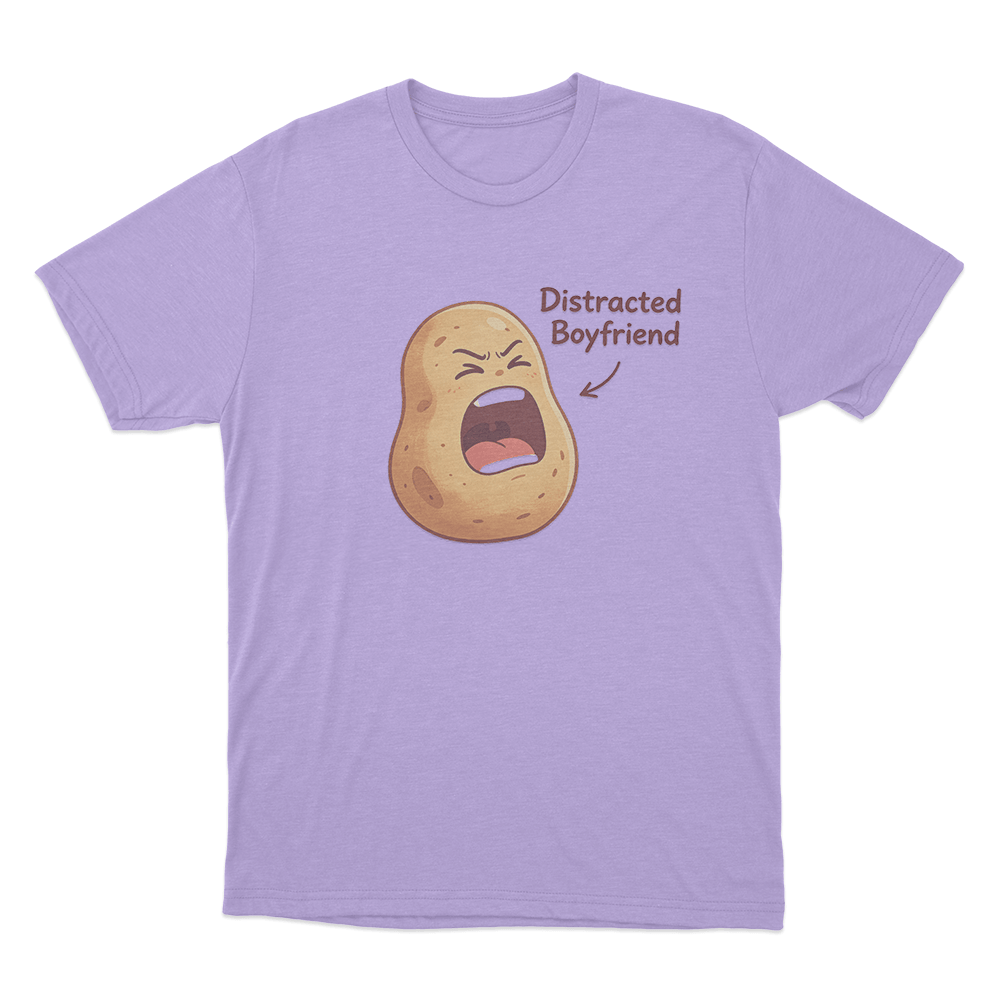 Distracted Boyfriend Potato Print Unisex T Shirt Purple Distracted Boyfriend Potato Print Unisex T Shirt Purple