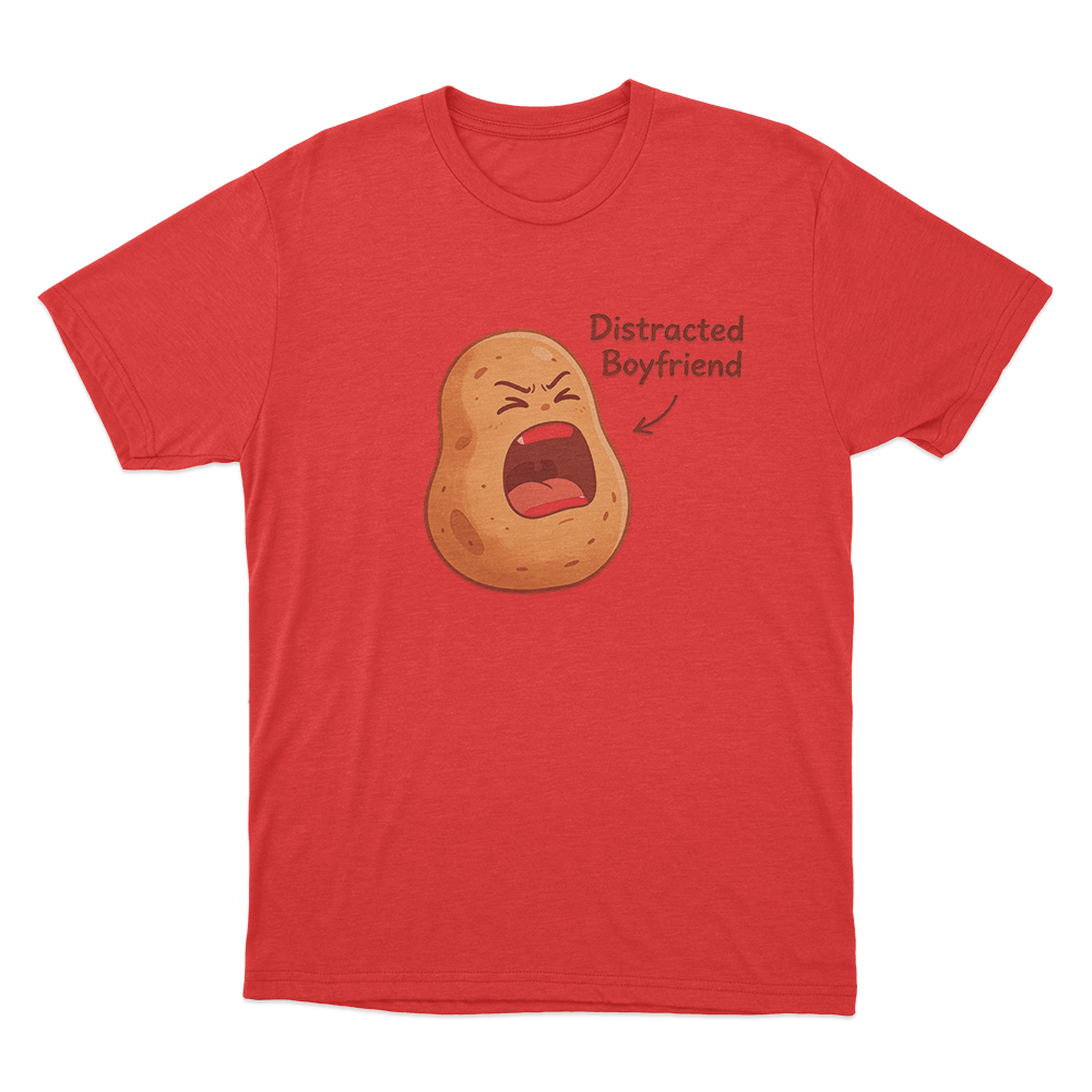 Distracted Boyfriend Potato Print Unisex T Shirt Red Distracted Boyfriend Potato Print Unisex T Shirt Red