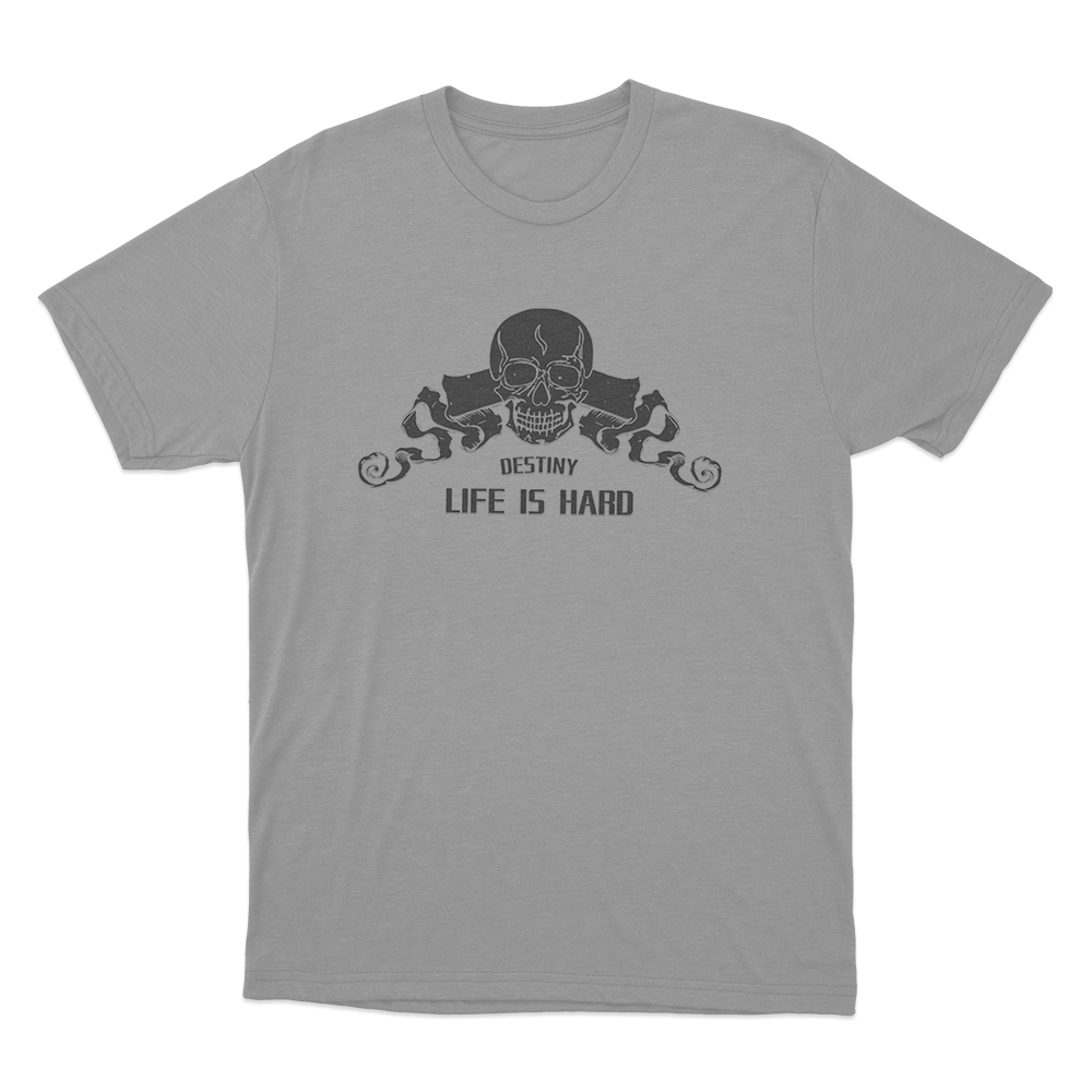 Life Is Hard Skull Print Unisex T Shirt Grey Life Is Hard Skull Print Unisex T Shirt Grey