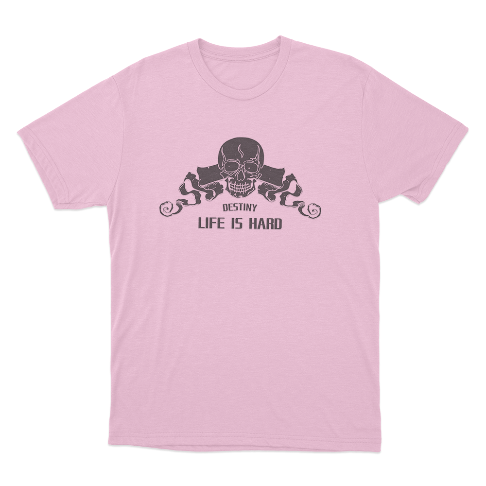 Life Is Hard Skull Print Unisex T Shirt Pink Life Is Hard Skull Print Unisex T Shirt Pink