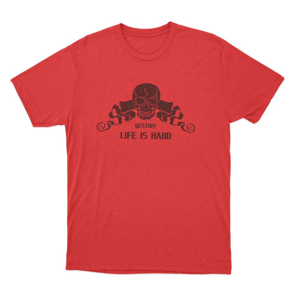 Life Is Hard Skull Print Unisex T Shirt Red Life Is Hard Skull Print Unisex T Shirt Red