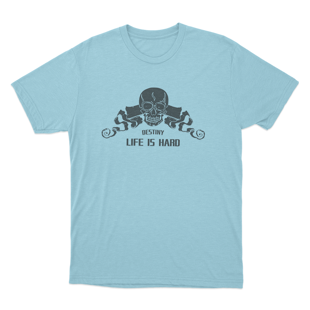Life Is Hard Skull Print Unisex T Shirt Sky Blue Life Is Hard Skull Print Unisex T Shirt Sky Blue