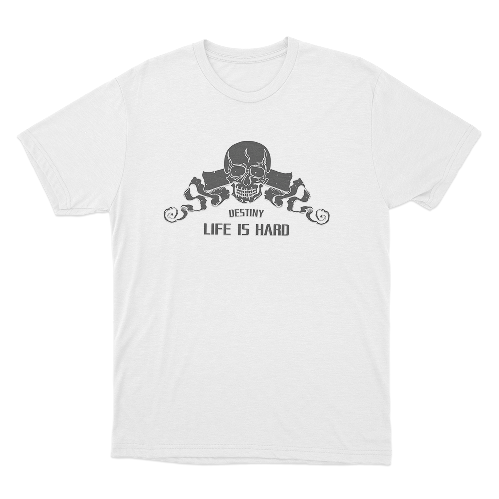 Life Is Hard Skull Print Unisex T Shirt White Life Is Hard Skull Print Unisex T Shirt White