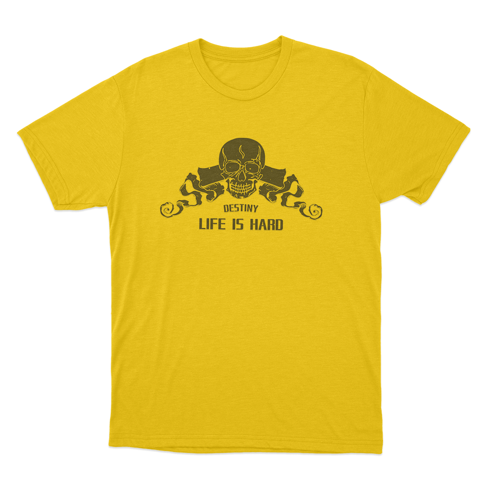 Life Is Hard Skull Print Unisex T Shirt Yellow Life Is Hard Skull Print Unisex T Shirt Yellow