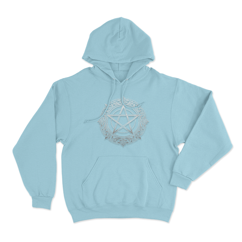 Ornate Pentagram Seal Unisex Hoodie Sky Blue Ornate Pentagram Seal Unisex Hoodie Sky Blue