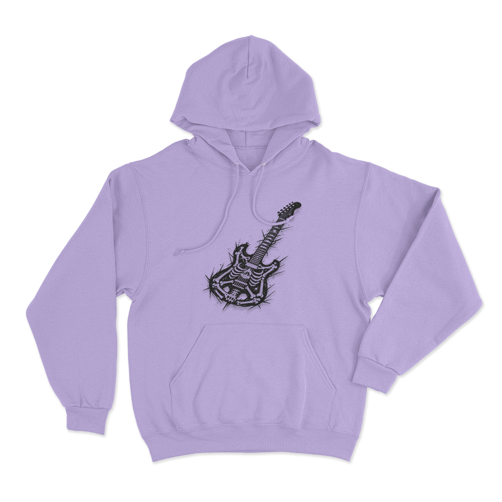 Skeleton Electric Guitar Unisex Hoodie Purple Skeleton Electric Guitar Unisex Hoodie Purple