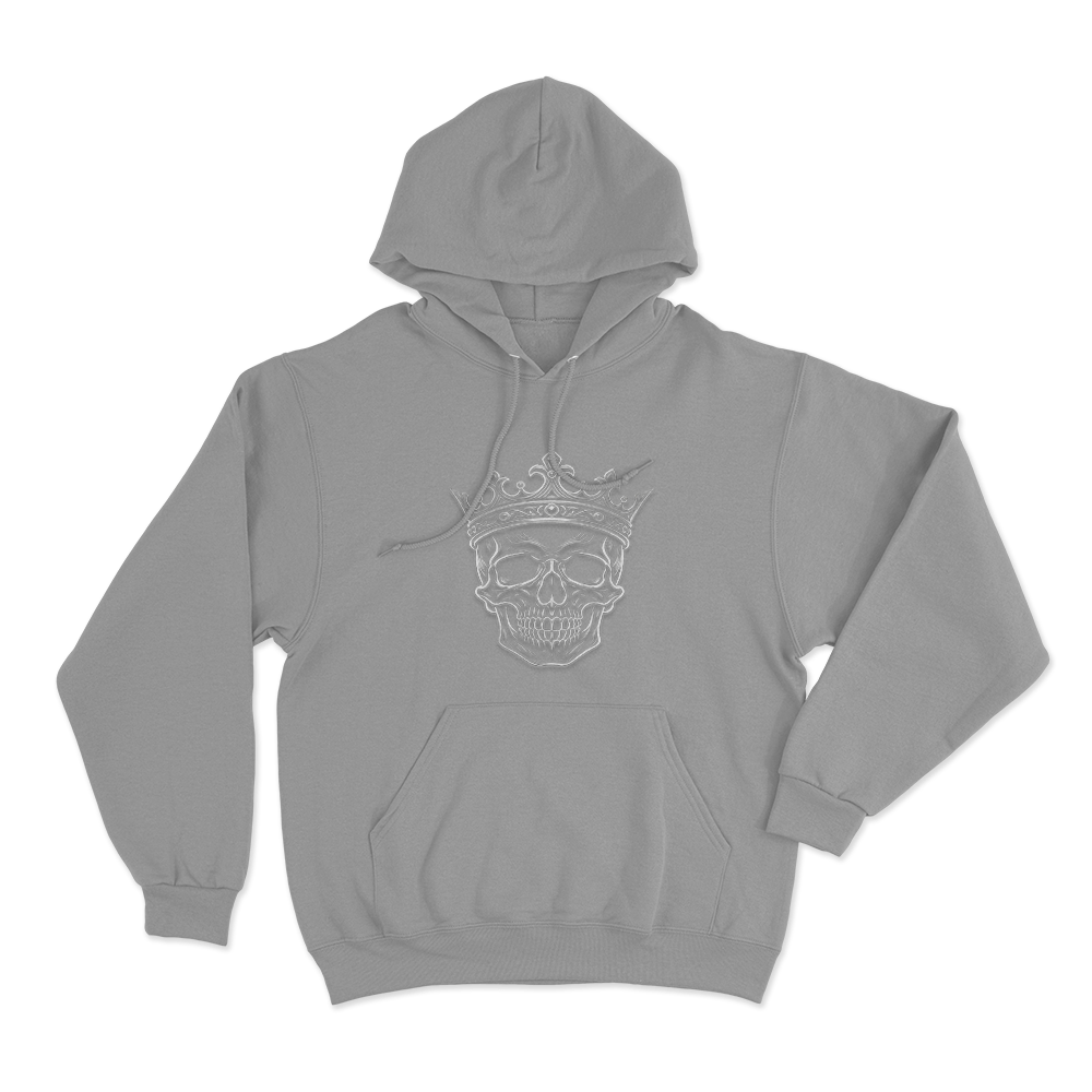Skull With Crown Unisex Hoodie Grey Skull With Crown Unisex Hoodie Grey
