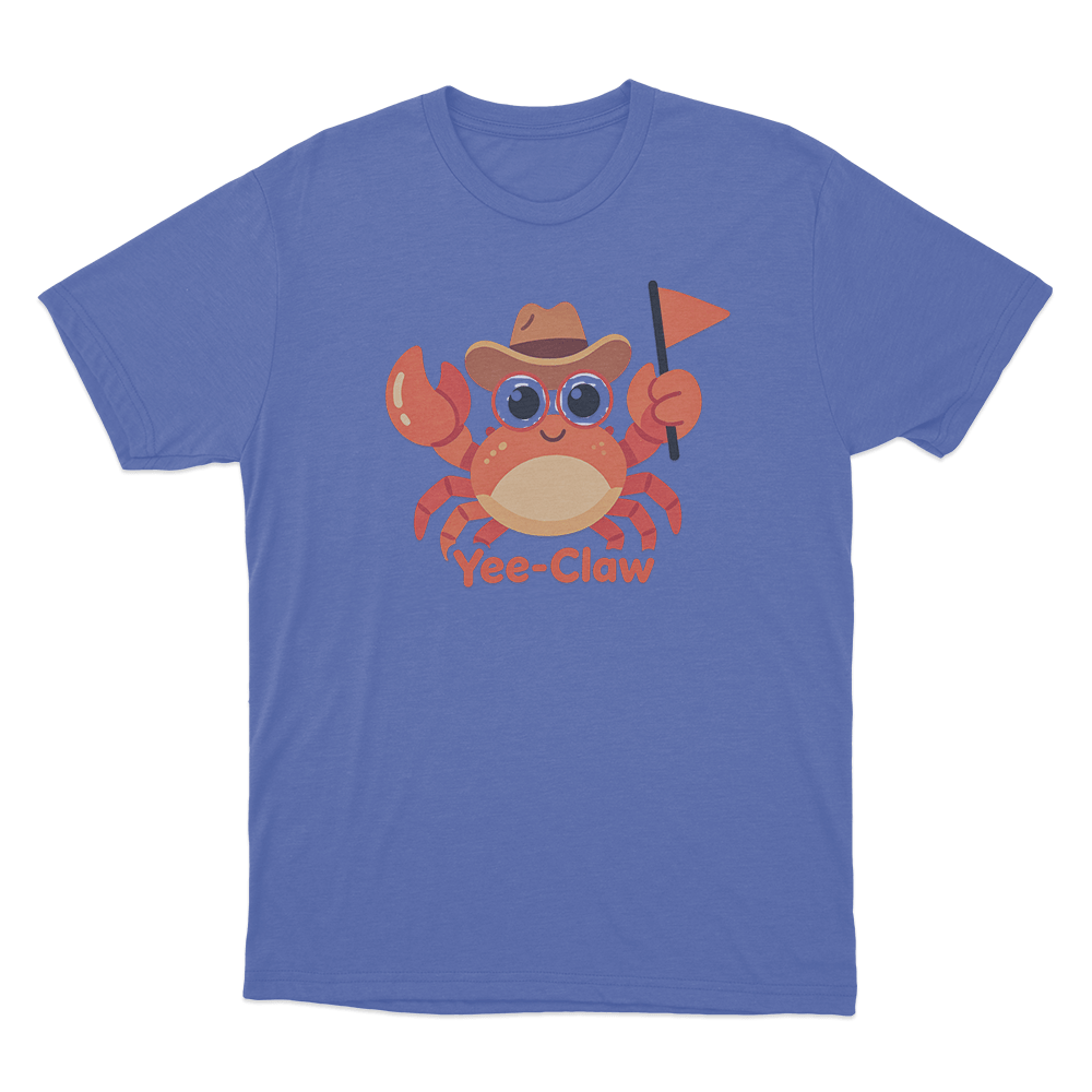 Yee-Claw Cowboy Crab Unisex T Shirt Blue Yee Claw Cowboy Crab Unisex T Shirt Blue