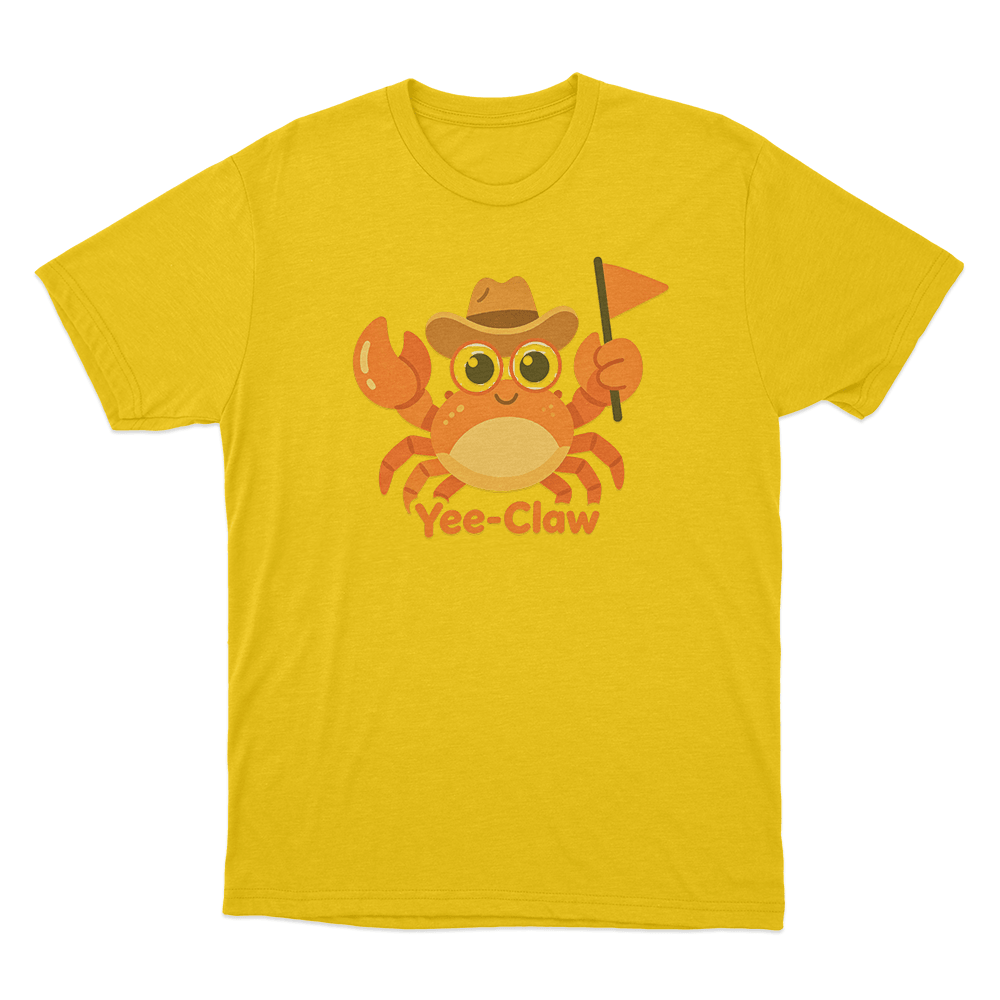 Yee-Claw Cowboy Crab Unisex T Shirt Yellow Yee Claw Cowboy Crab Unisex T Shirt Yellow
