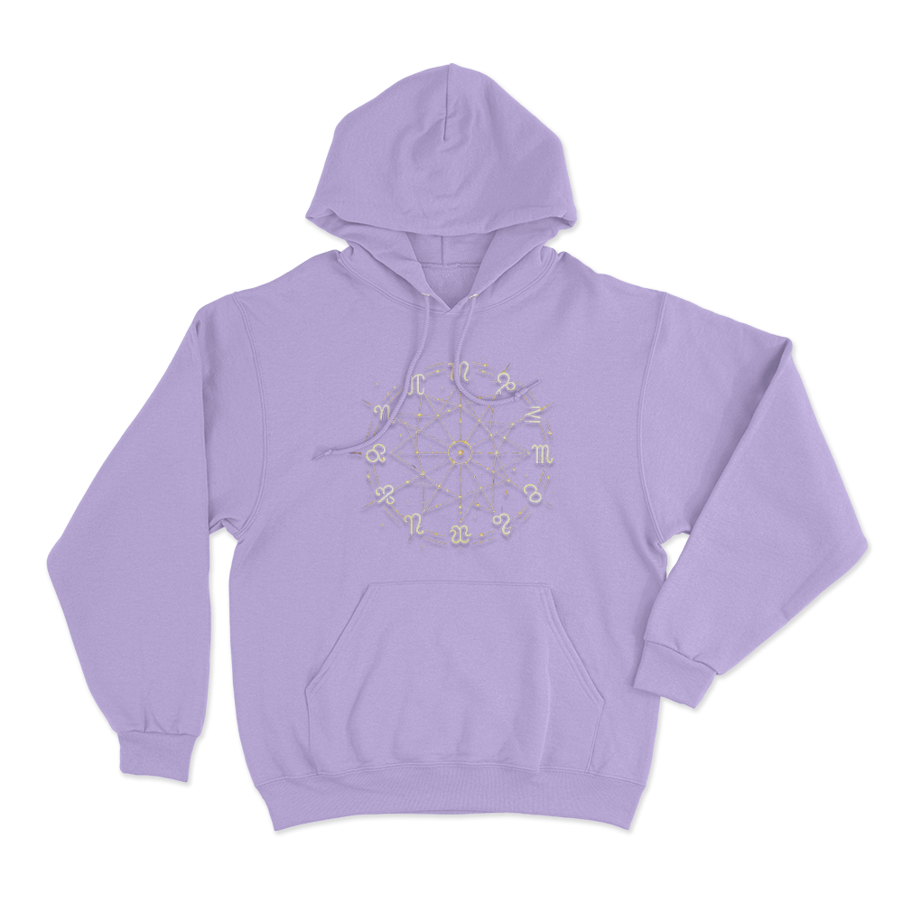 Zodiac Wheel Chart Unisex Hoodie Purple Zodiac Wheel Chart Unisex Hoodie Purple